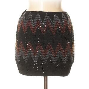 Hot & Delicious knit and sequin mini bodycon skirt, med